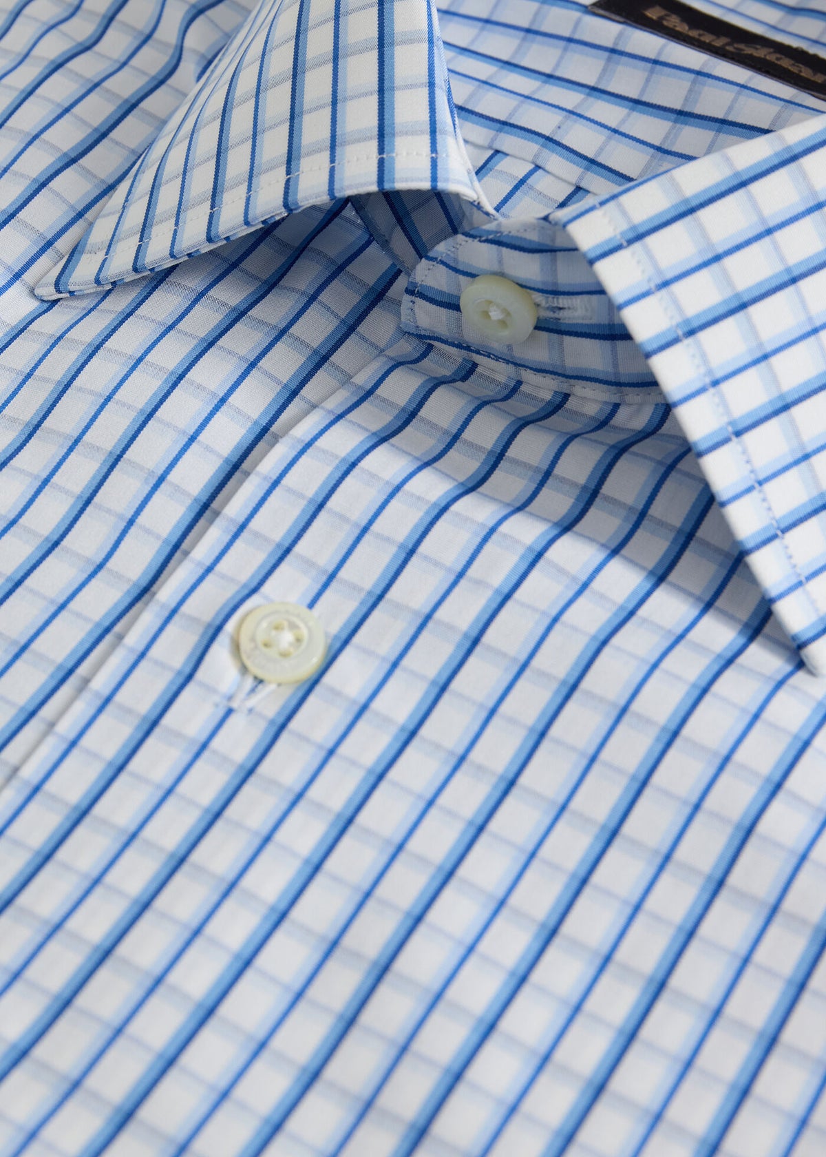 All Year Cotton Tattersall Sport Shirt Blue - Paul Stuart
