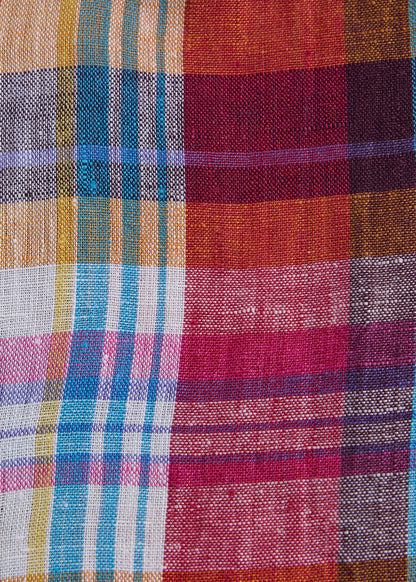 Linen Madras Shirt Copper - Paul Stuart