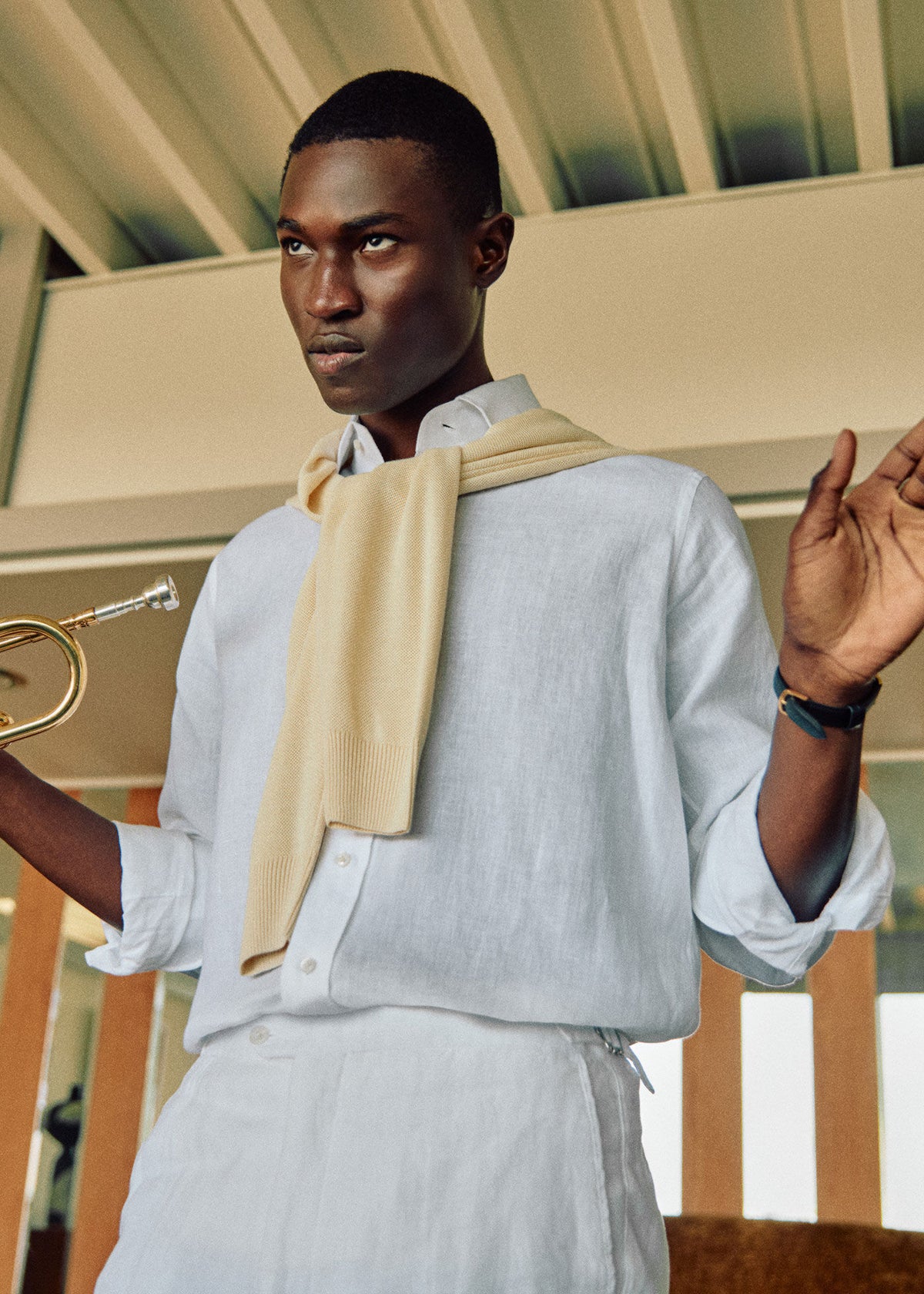 Linen Sport Shirt Blue - Paul Stuart
