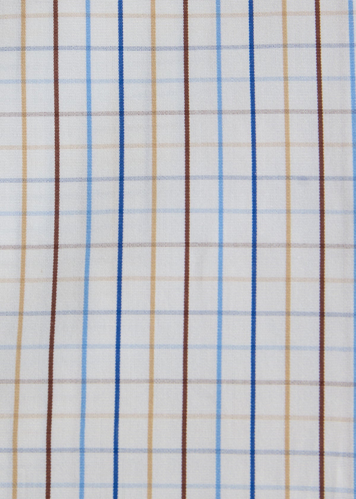 All Year Cotton Tattersall Sport Shirt Blue/Tan - Paul Stuart