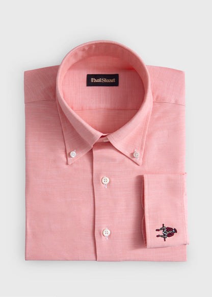 Cotton Twill Logo Sport Shirt Coral - Paul Stuart