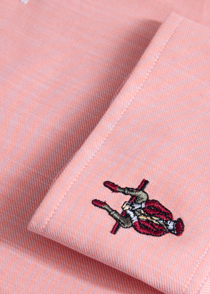 Cotton Twill Logo Sport Shirt Coral - Paul Stuart
