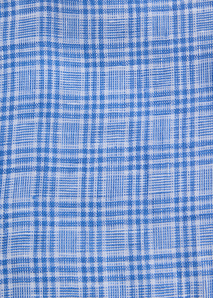 Linen Plaid Shirt Navy/White - Paul Stuart