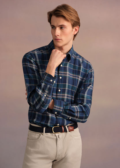 Linen Madras Shirt Copper - Paul Stuart