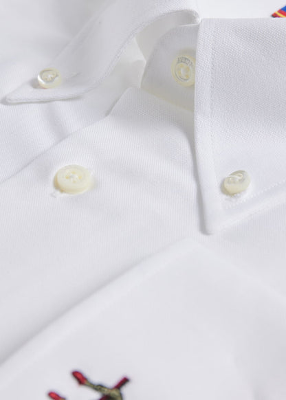 Cotton Oxford Logo Sport Shirt Green - Paul Stuart