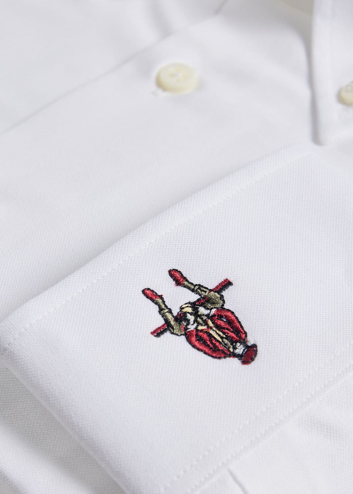 Cotton Oxford Logo Sport Shirt Green - Paul Stuart
