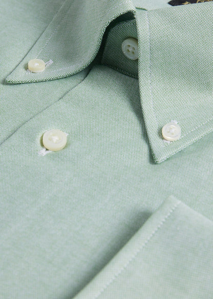 Cotton Oxford Logo Sport Shirt Green - Paul Stuart