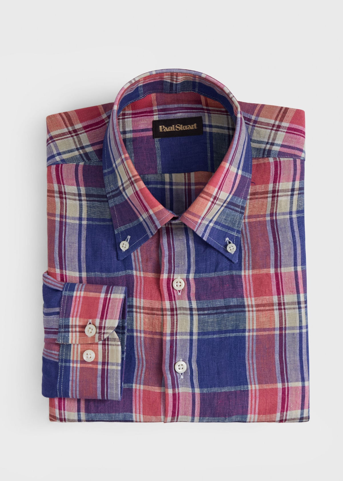 Linen Madras Shirt Copper - Paul Stuart