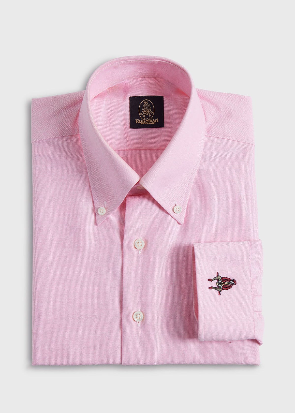 Cotton Oxford Logo Sport Shirt Green - Paul Stuart