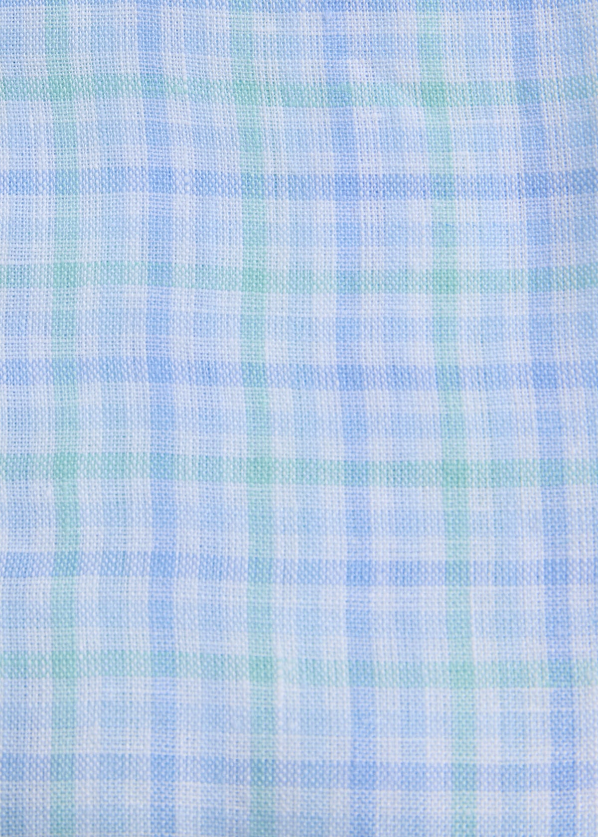 Linen Plaid Shirt Mint/Blue - Paul Stuart