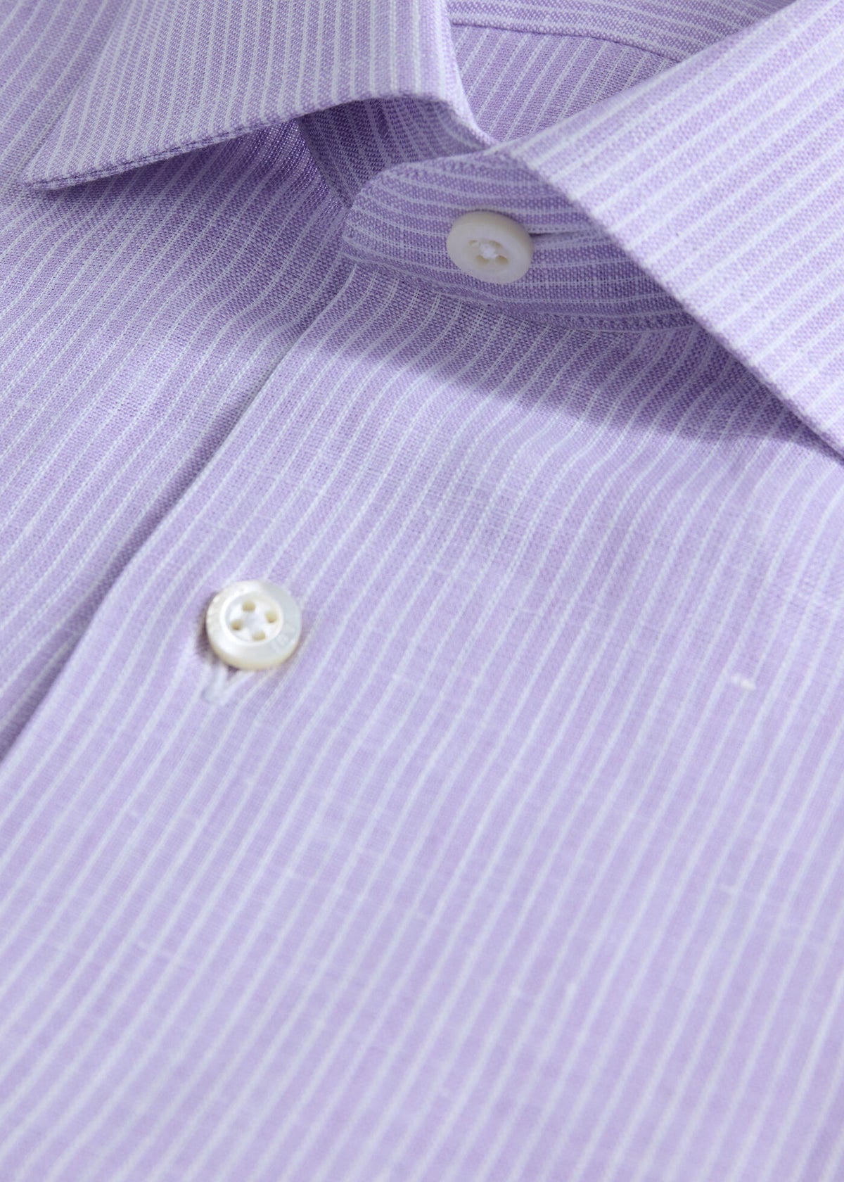 Linen Stripe Shirt Lavender - Paul Stuart
