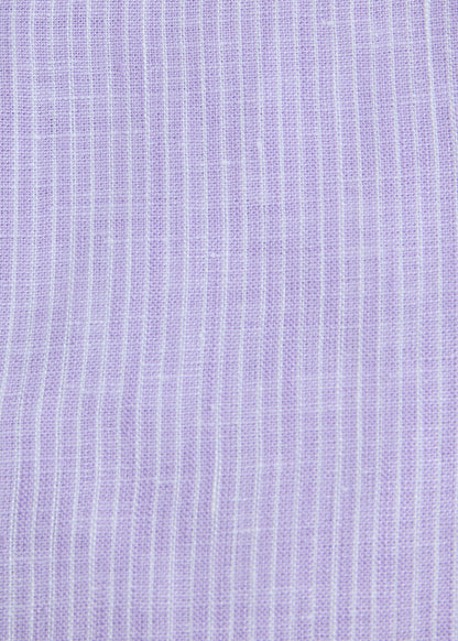 Linen Stripe Shirt Lavender - Paul Stuart