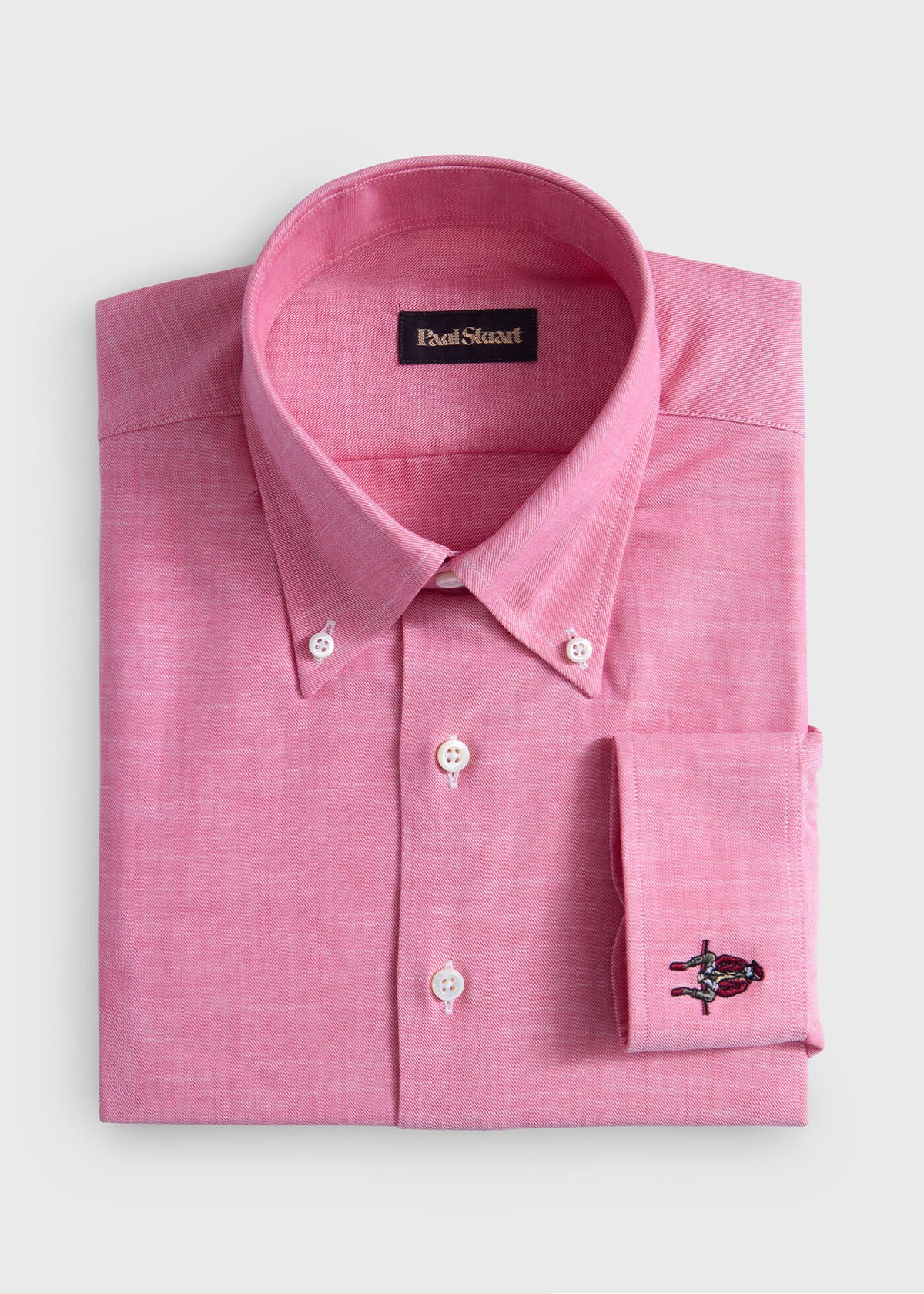 Cotton Twill Logo Sport Shirt Coral - Paul Stuart