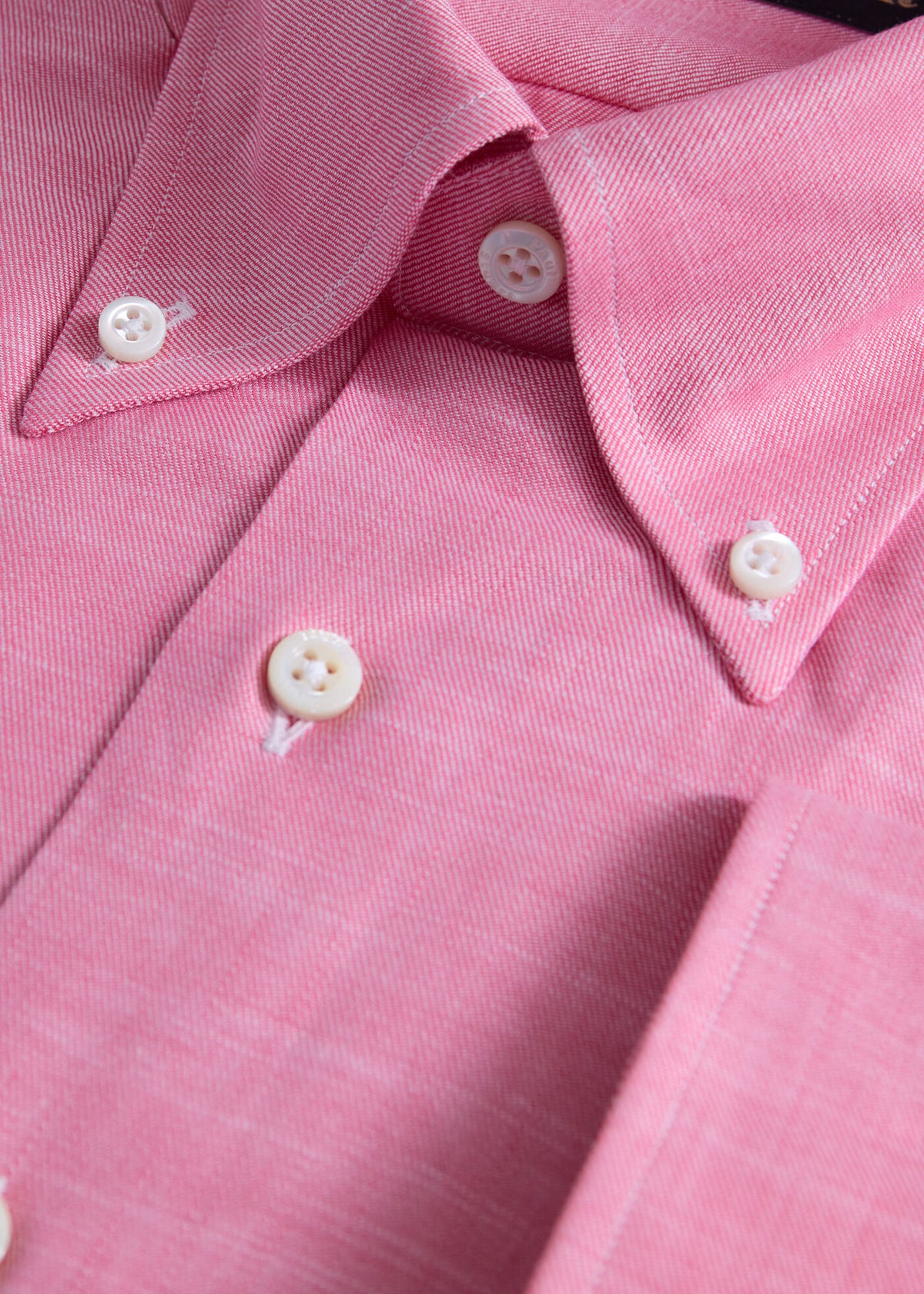 Cotton Twill Logo Sport Shirt Coral - Paul Stuart