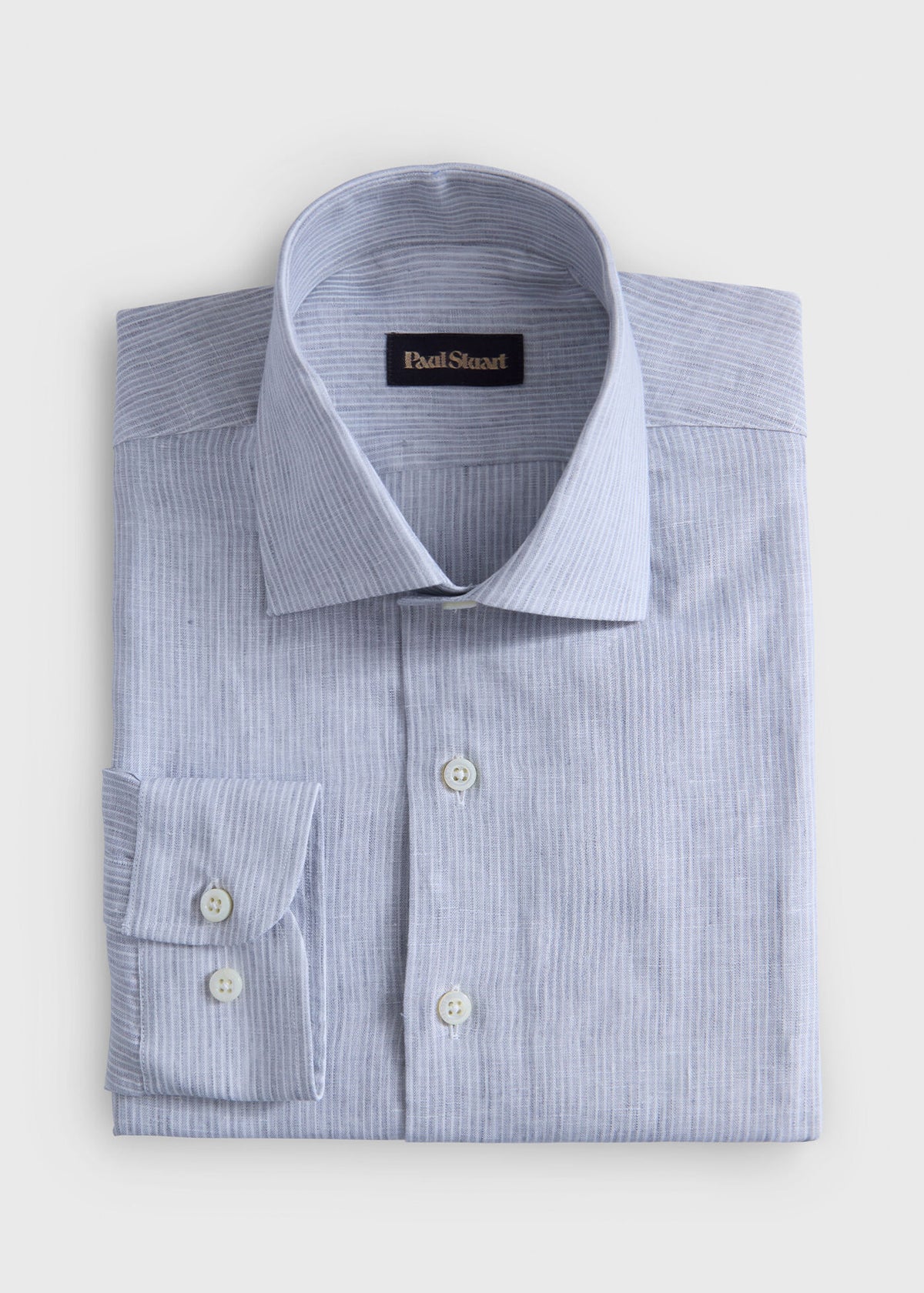 Linen Stripe Shirt Lavender - Paul Stuart