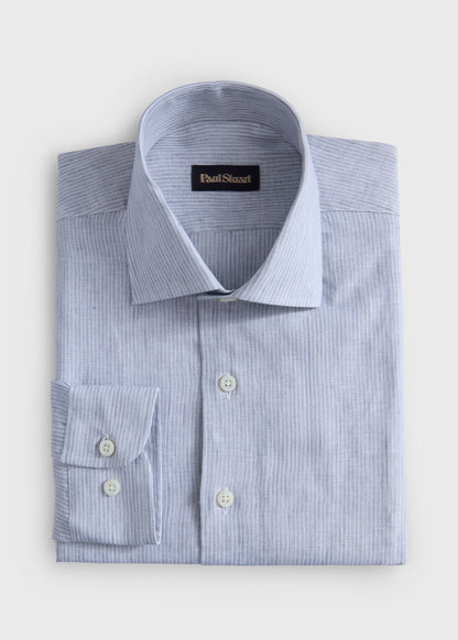 Linen Stripe Shirt Lavender - Paul Stuart