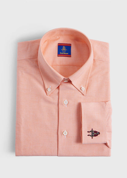 Cotton Oxford Logo Sport Shirt Green - Paul Stuart