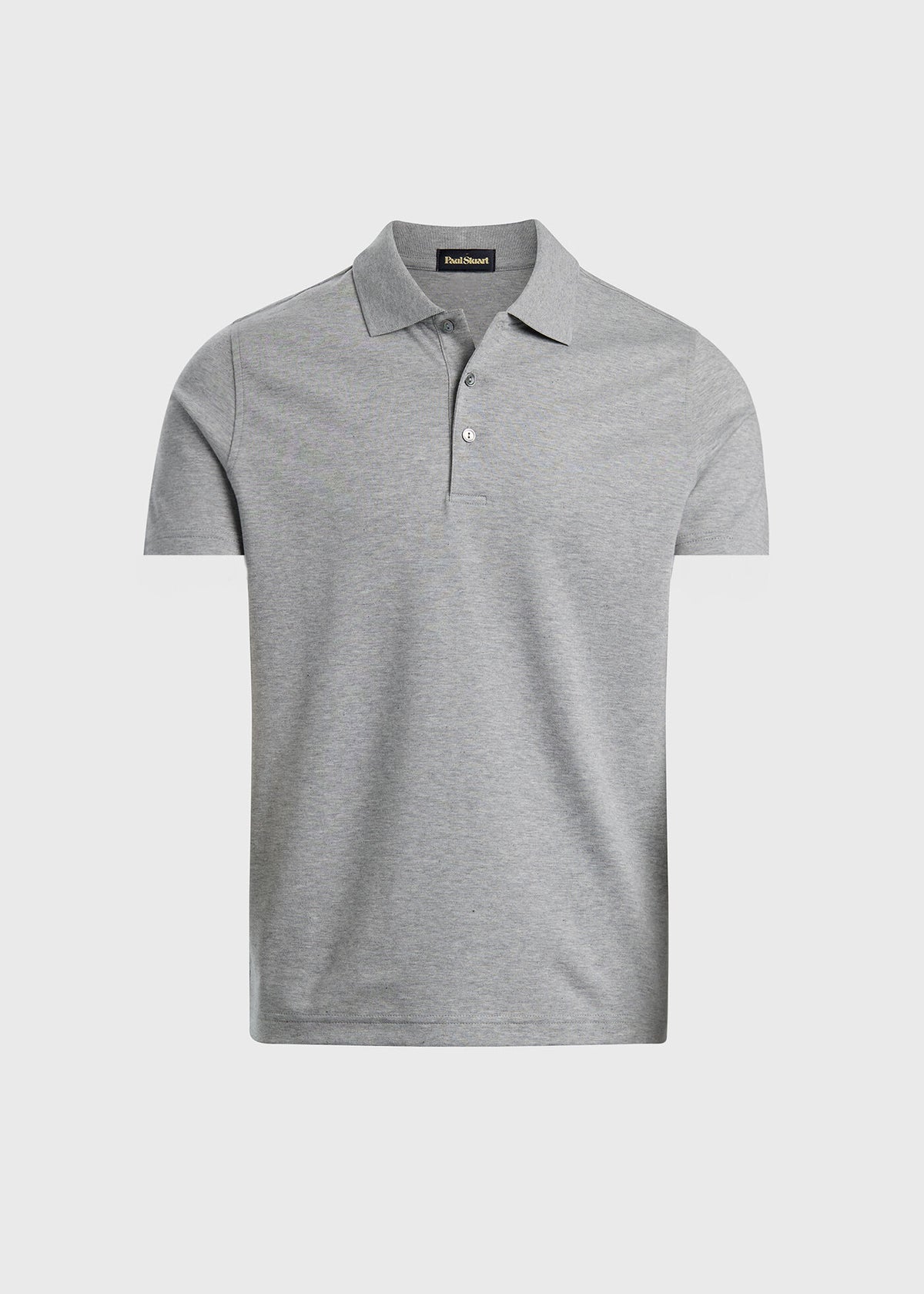 Pima Cotton Interlock Polo Light Grey - Paul Stuart