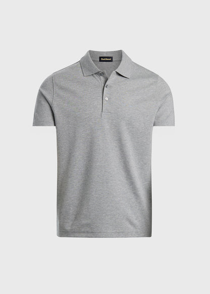 Pima Cotton Interlock Polo Light Grey - Paul Stuart