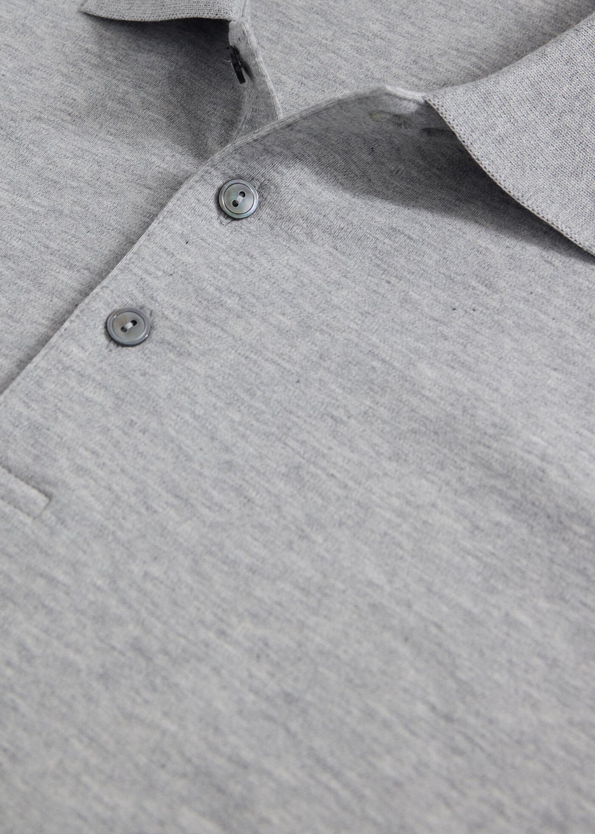 Pima Cotton Interlock Polo Light Grey - Paul Stuart