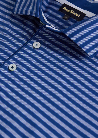 Deco Stripe Performance Polo Navy - Paul Stuart