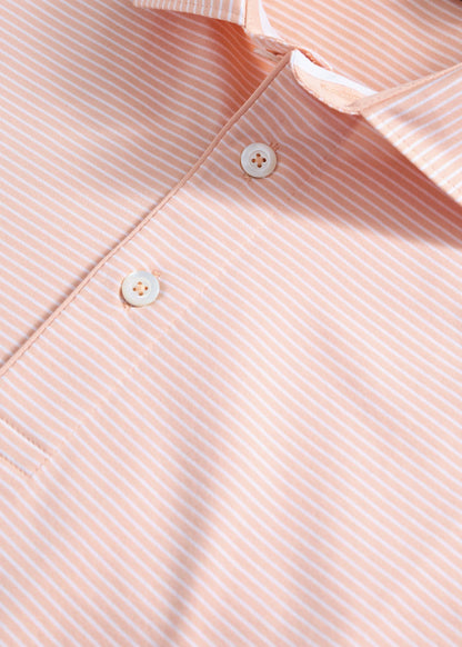 Two-Tone Stripe Performance Polo Light Blue - Paul Stuart
