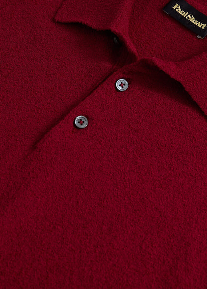 Bouclé Short Sleeve Polo Green - Paul Stuart