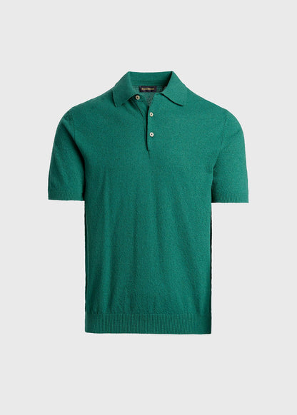 Bouclé Short Sleeve Polo Green - Paul Stuart