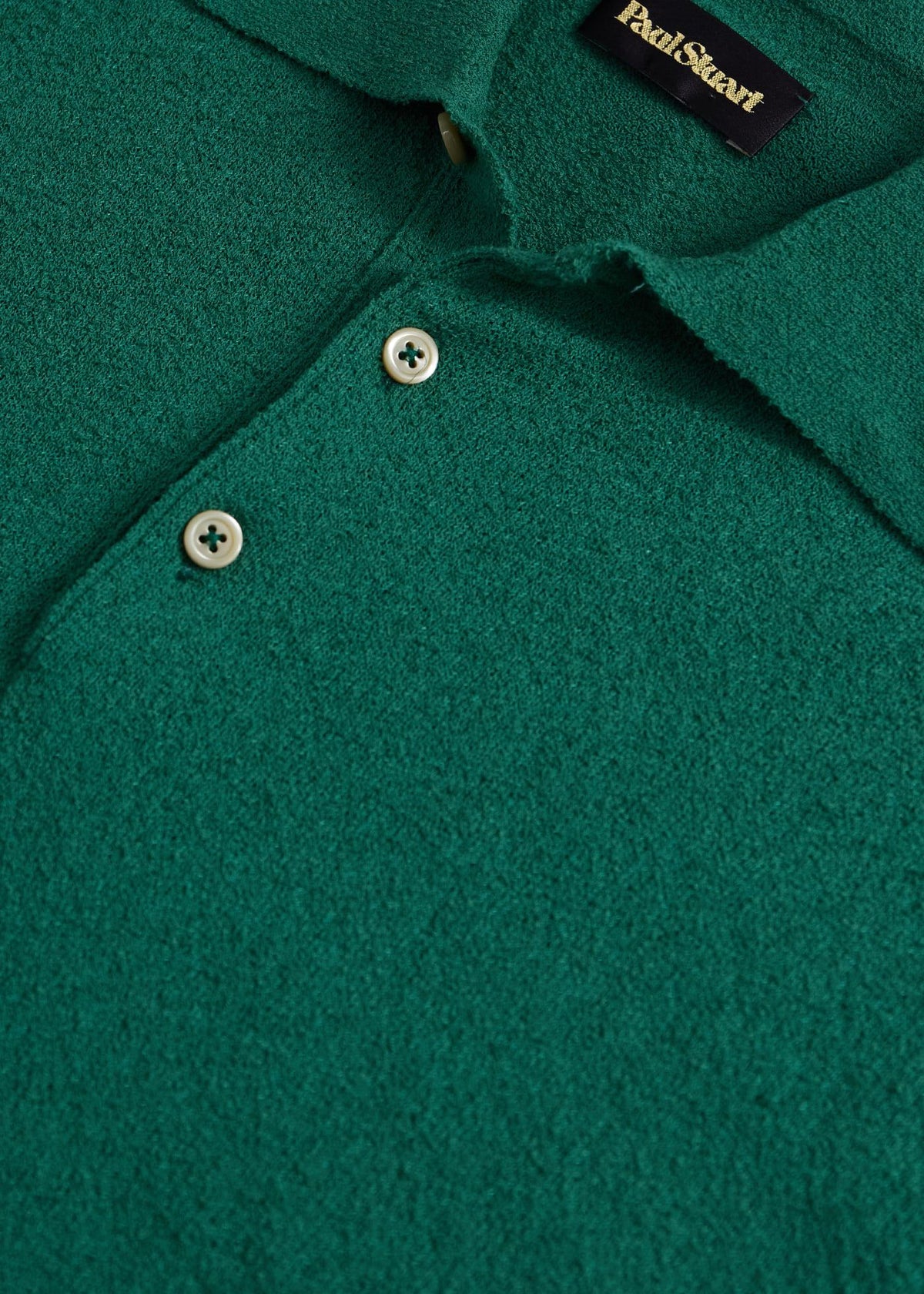 Bouclé Short Sleeve Polo Green - Paul Stuart