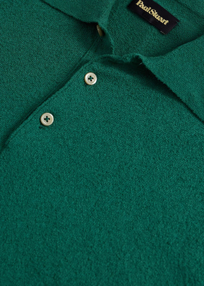 Bouclé Short Sleeve Polo Green - Paul Stuart