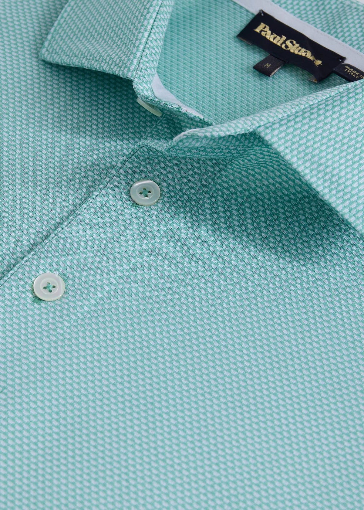 Solid Mélange Performance Polo Mint - Paul Stuart
