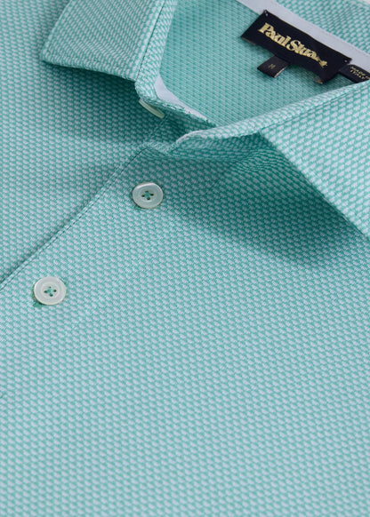 Solid Mélange Performance Polo Mint - Paul Stuart
