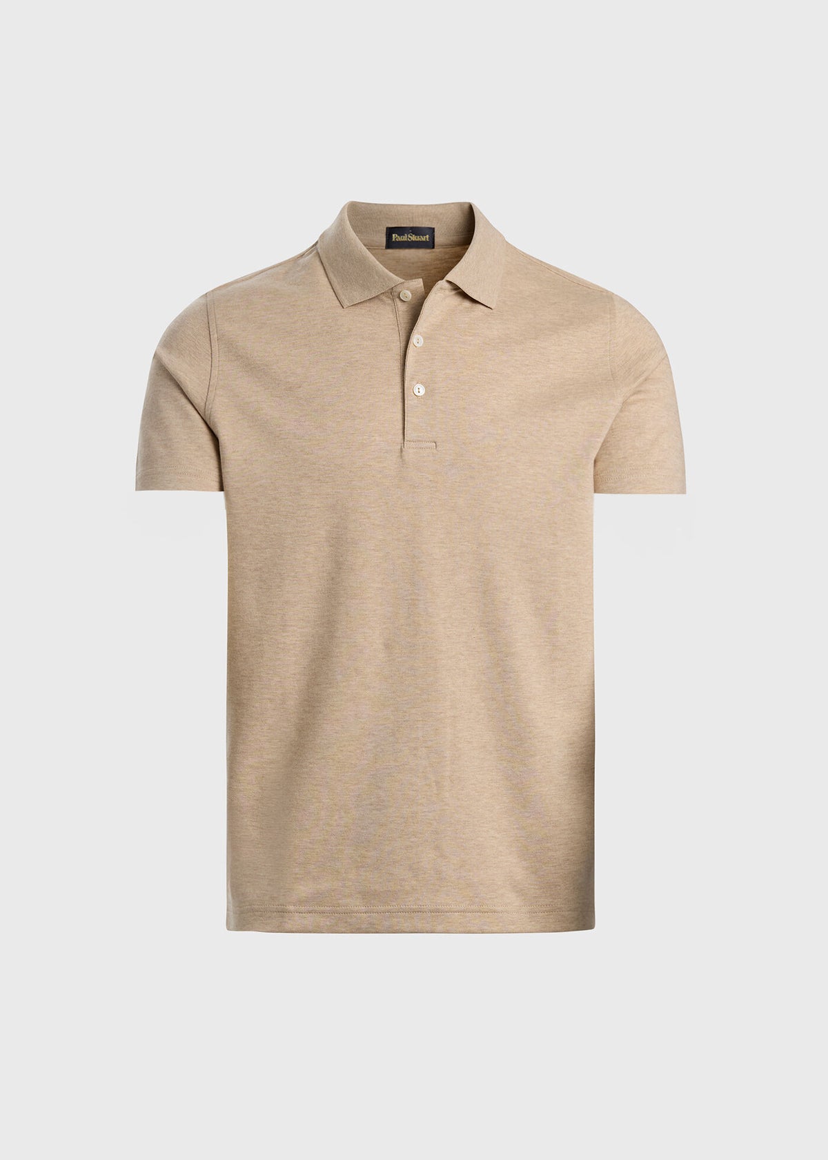 Pima Cotton Interlock Polo Light Grey - Paul Stuart