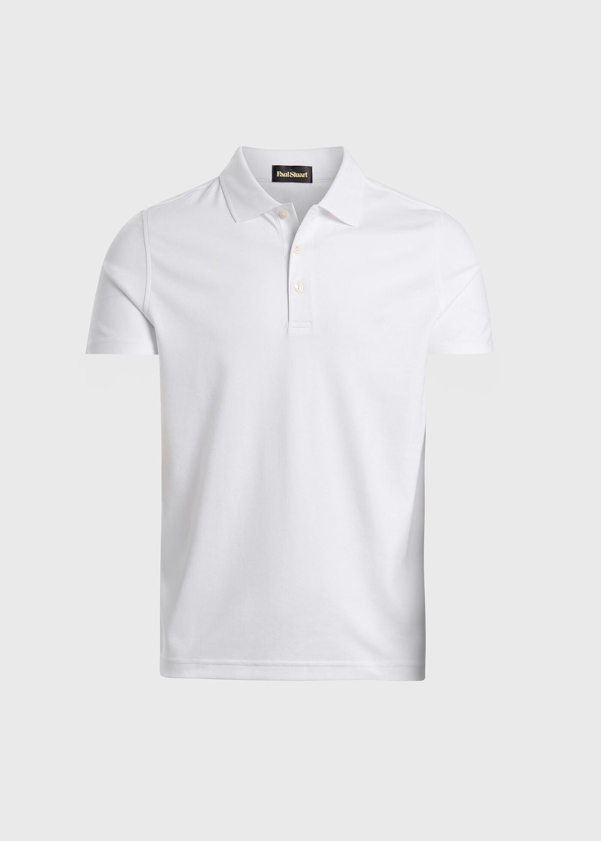 Pima Cotton Interlock Polo Light Grey - Paul Stuart