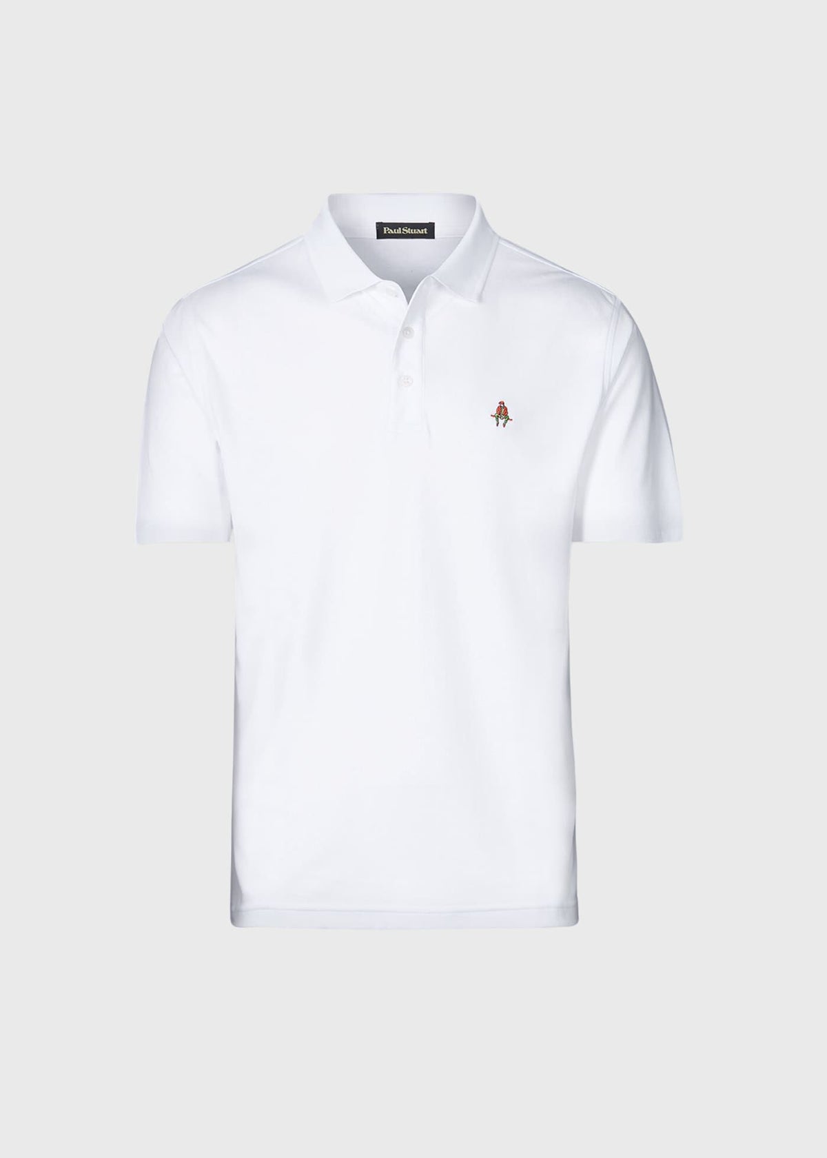 Pima Interlock Logo Polo Black - Paul Stuart