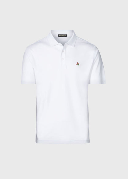 Pima Interlock Logo Polo Black - Paul Stuart