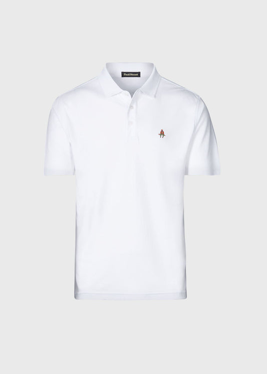 Pima Interlock Logo Polo Black - Paul Stuart