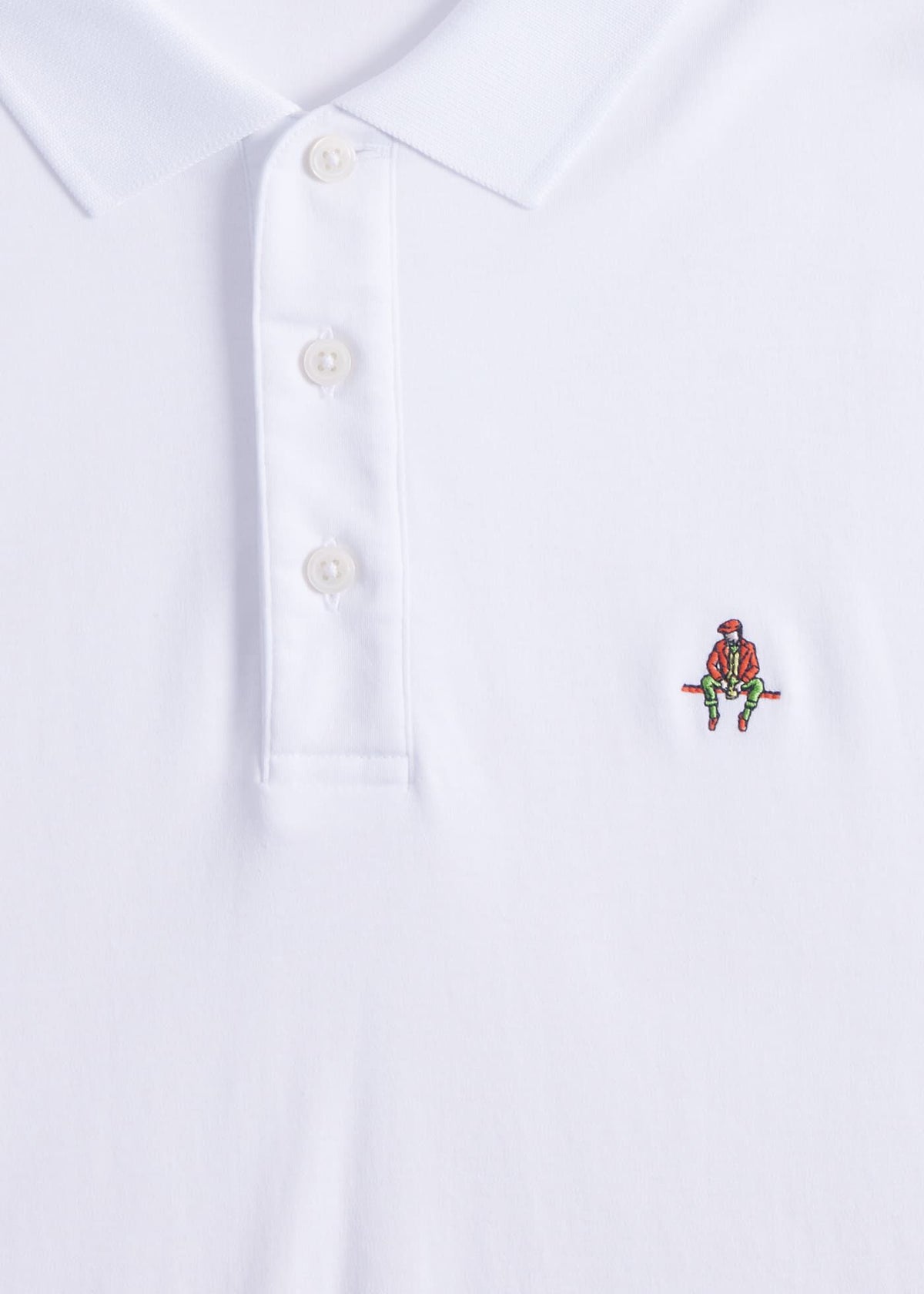 Pima Interlock Logo Polo Black - Paul Stuart