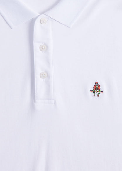 Pima Interlock Logo Polo Black - Paul Stuart