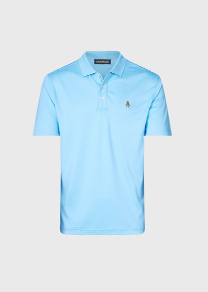 Pima Interlock Logo Polo Black - Paul Stuart