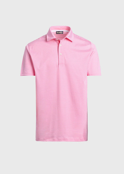 Two-Tone Stripe Performance Polo Light Blue - Paul Stuart