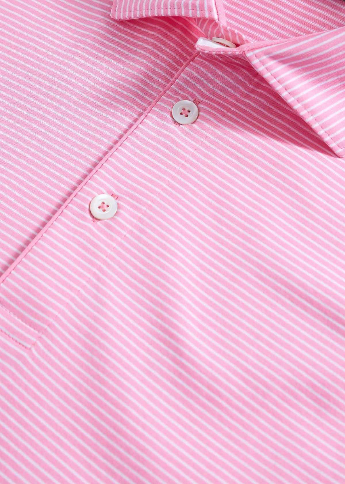 Two-Tone Stripe Performance Polo Light Blue - Paul Stuart