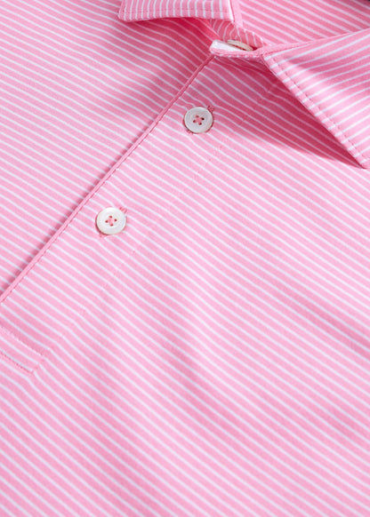 Two-Tone Stripe Performance Polo Light Blue - Paul Stuart