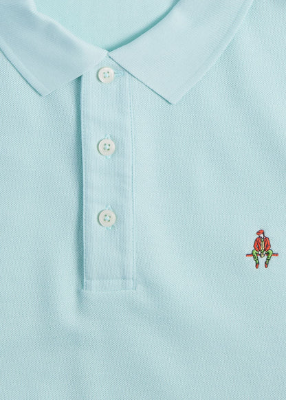 Cotton Pique Logo Polo Azure, unselectable - Paul Stuart