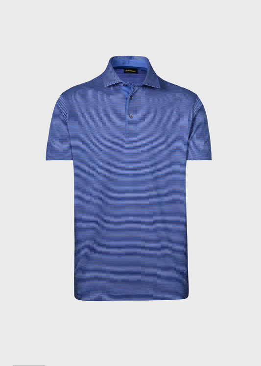 Stripe Performance Polo Blue - Paul Stuart
