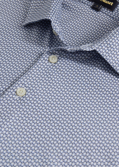 Mini Abstract Performance Polo Black/White/Navy - Paul Stuart