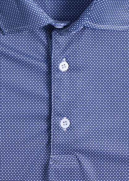 Ultra Soft Deco Dot Performance Polo Navy - Paul Stuart