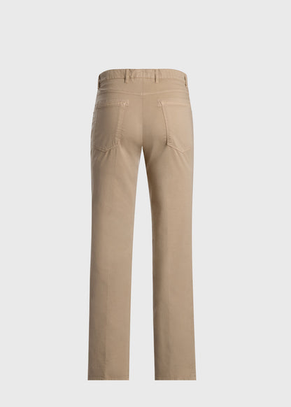 Cotton & Silk Five Pocket Pant Khaki - Paul Stuart