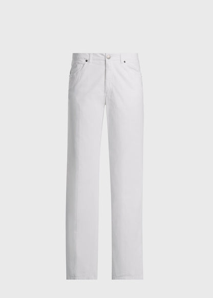 Cotton & Silk Five Pocket Pant Khaki - Paul Stuart