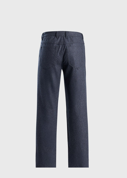Wool Flannel Five Pocket Pant Dark Brown - Paul Stuart